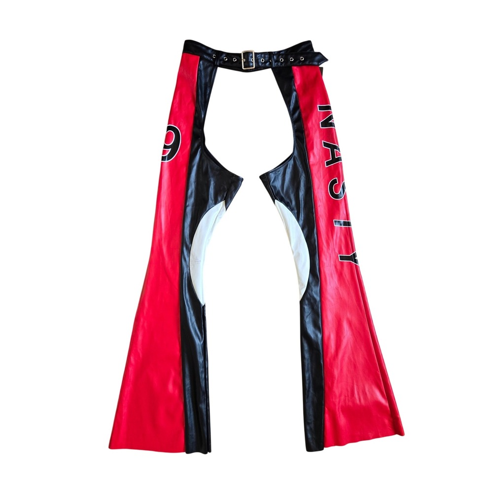 Dolls Kill Trickz N Treatz Nasty Faux Leather Chaps Pants XS Editorial Halloween - Picture 2 of 9